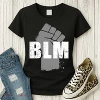 Grey BLM Fist Black Lives Matter Women's T-Shirt thumb 3