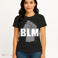 Grey BLM Fist Black Lives Matter Women's T-Shirt thumb 4