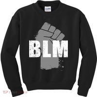 Grey BLM Fist Black Lives Matter Kids Sweatshirt thumb 0