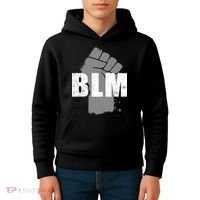 Grey BLM Fist Black Lives Matter Kids Hoodie thumb 4