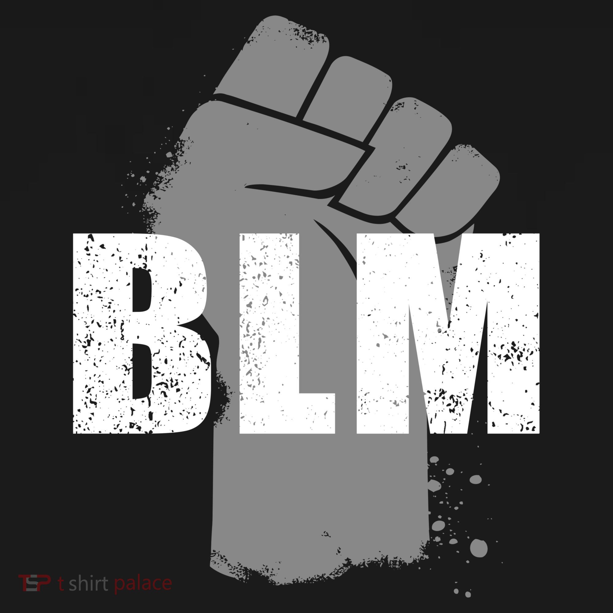 Grey BLM Fist Black Lives Matter Kids Long Sleeve Shirt