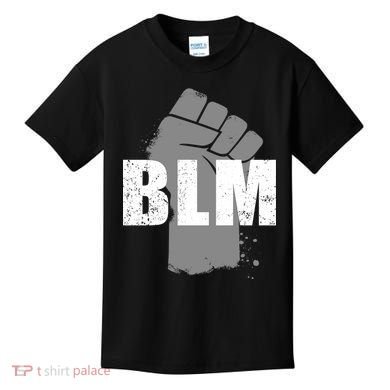 Grey BLM Fist Black Lives Matter Kids T-Shirt