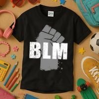 Grey BLM Fist Black Lives Matter Kids T-Shirt thumb 3