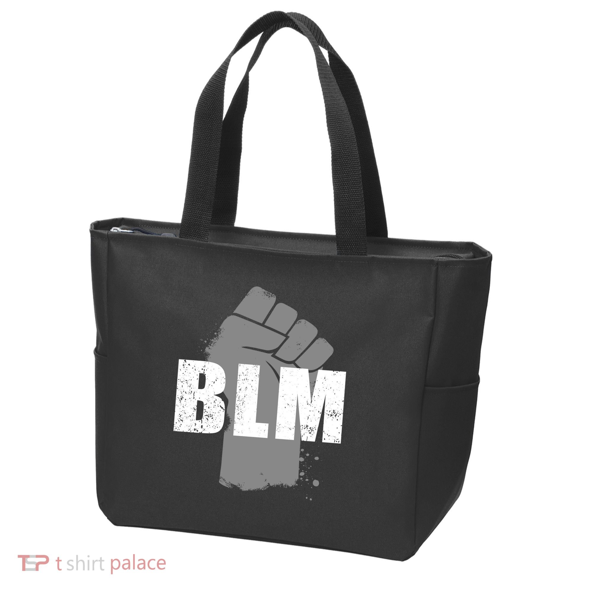 Grey BLM Fist Black Lives Matter Tote Bag