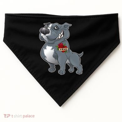 Grey Pitbull I Love Mom USA-Made Doggie Bandana