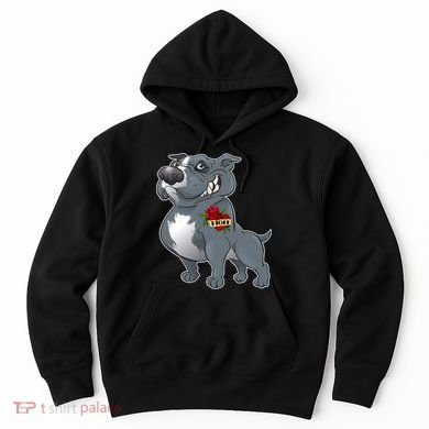 Grey Pitbull I Love Mom Hoodie