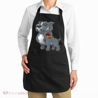 Grey Pitbull I Love Mom Apron thumb 2