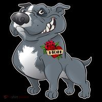 Grey Pitbull I Love Mom Bucket Hat thumb 4