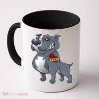 Grey Pitbull I Love Mom Coffee Mug thumb 0