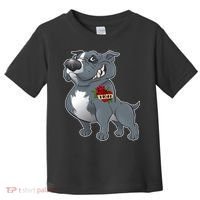 Grey Pitbull I Love Mom Toddler T-Shirt thumb 0