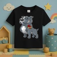 Grey Pitbull I Love Mom Toddler T-Shirt thumb 3