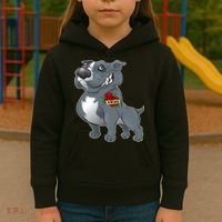 Grey Pitbull I Love Mom Kids Hoodie thumb 3