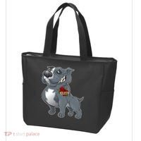 Grey Pitbull I Love Mom Tote Bag thumb 3