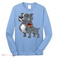 Grey Pitbull I Love Mom Long Sleeve Shirt thumb 0