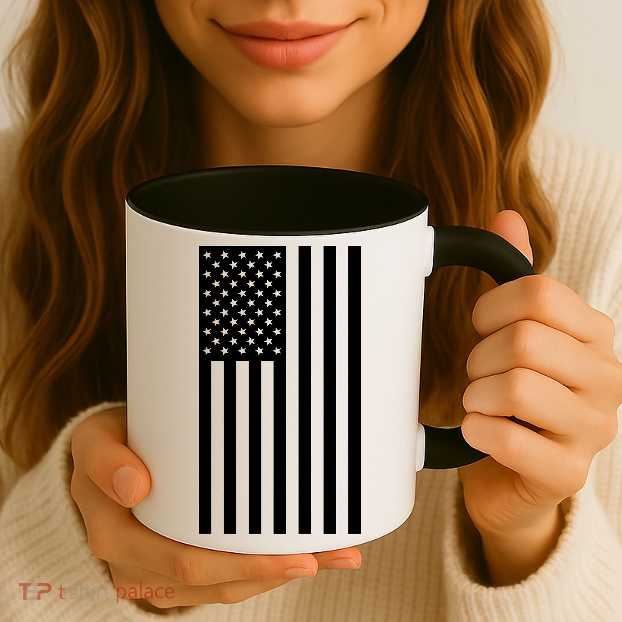 Grey Style America Flag Coffee Mug