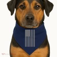 Grey Style America Flag USA-Made Doggie Bandana thumb 1