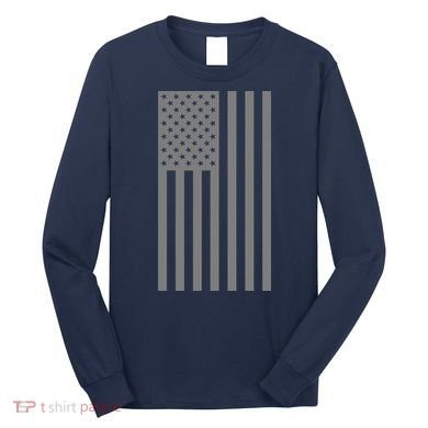Grey Style America Flag Long Sleeve Shirt