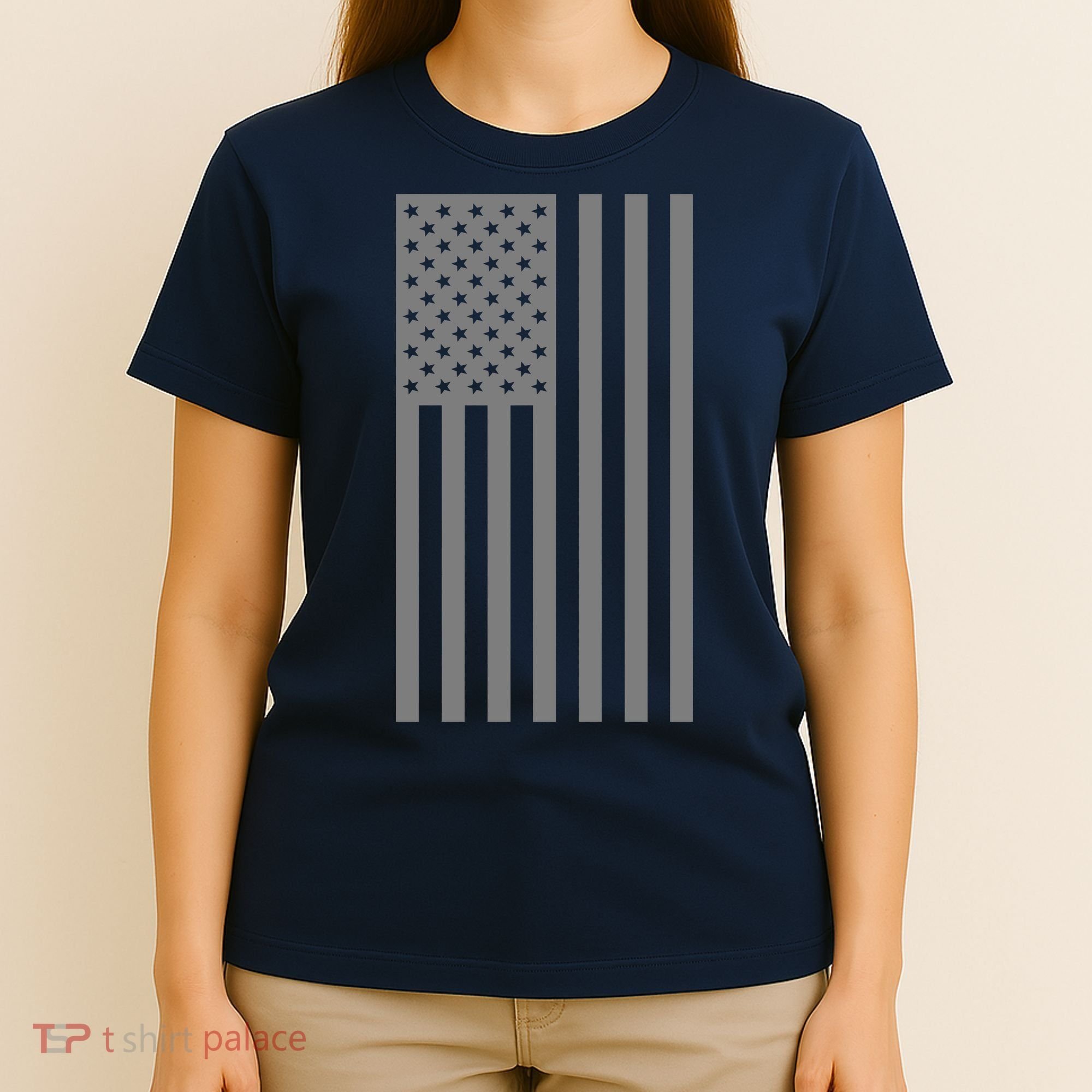 Grey Style America Flag T-Shirt