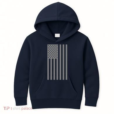 Grey Style America Flag Kids Hoodie