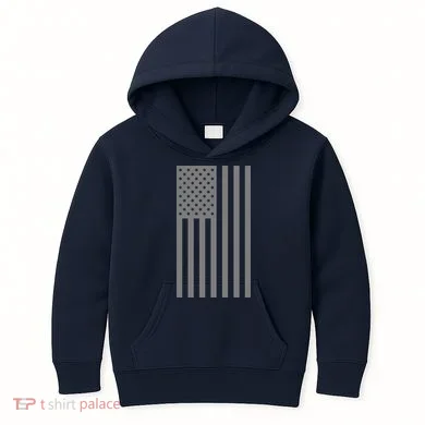 Grey Style America Flag Kids Hoodie