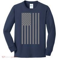 Grey Style America Flag Kids Long Sleeve Shirt thumb 0