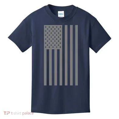 Grey Style America Flag Kids T-Shirt