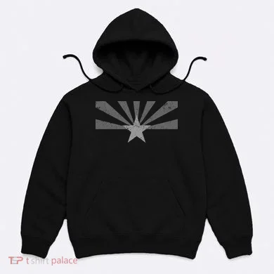 Grey Style Arizona State Flag Distressed  Hoodie