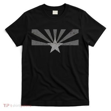 Grey Style Arizona State Flag Distressed  T-Shirt