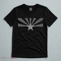 Grey Style Arizona State Flag Distressed  T-Shirt thumb 5