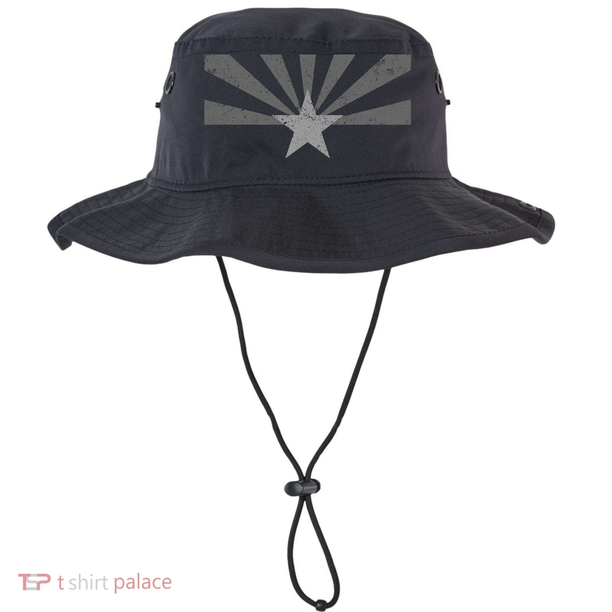 Grey Style Arizona State Flag Distressed  Bucket Hat