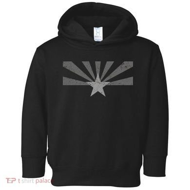 Grey Style Arizona State Flag Distressed  Toddler Hoodie