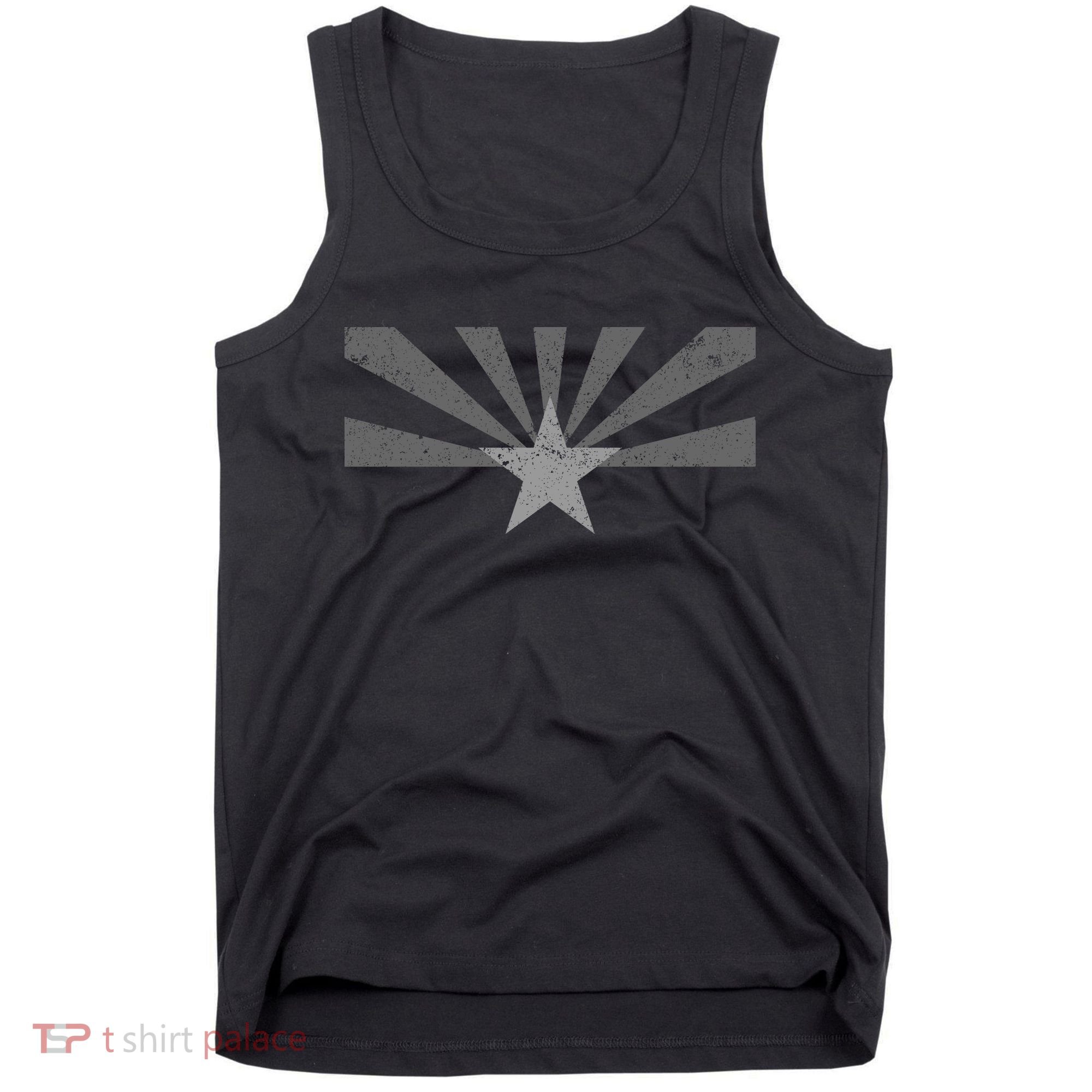 Grey Style Arizona State Flag Distressed  Tank Top