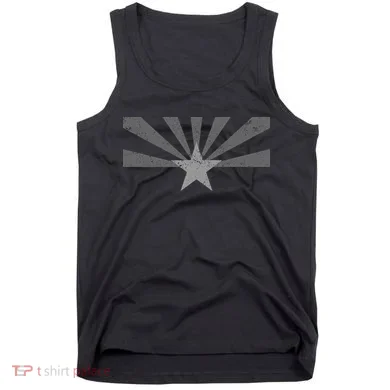 Grey Style Arizona State Flag Distressed  Tank Top