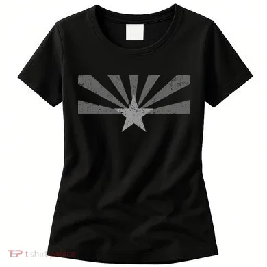 Grey Style Arizona State Flag Distressed  Women's T-Shirt