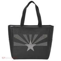 Grey Style Arizona State Flag Distressed  Tote Bag thumb 0