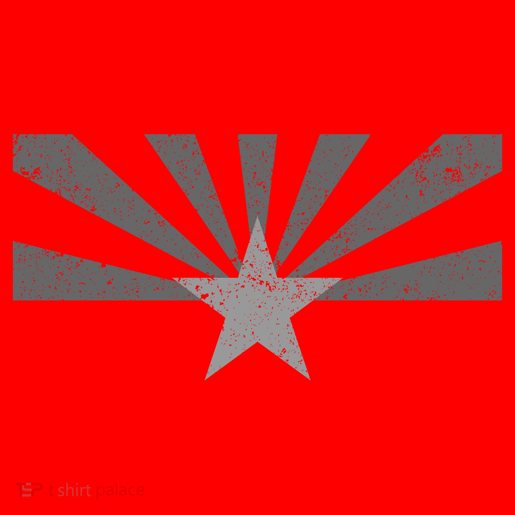 Grey Style Arizona State Flag Distressed  Santa Hat