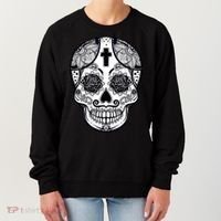 Grey Style Flower Skull Skeleton Graphic Women's Sweatshirt thumb 0