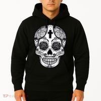 Grey Style Flower Skull Skeleton Graphic Hoodie thumb 2