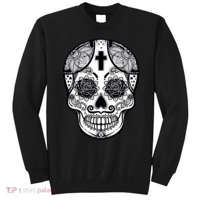 Grey Style Flower Skull Skeleton Graphic Sweatshirt