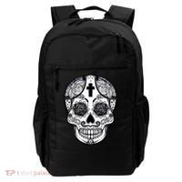 Grey Style Flower Skull Skeleton Graphic Backpack thumb 0