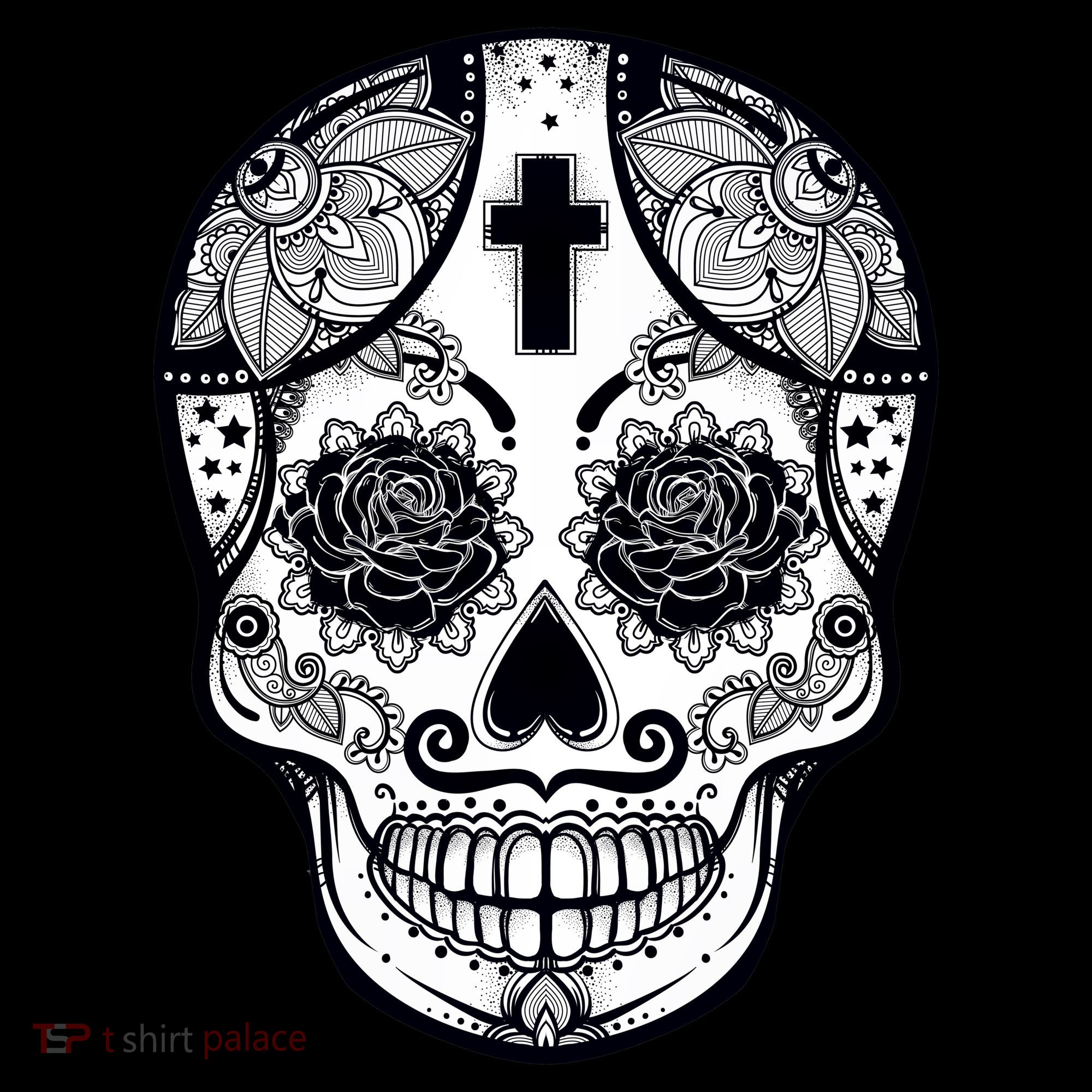 Grey Style Flower Skull Skeleton Graphic Coffee Mug