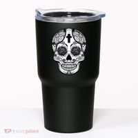 Grey Style Flower Skull Skeleton Graphic Tumbler thumb 0