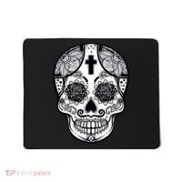 Grey Style Flower Skull Skeleton Graphic Mousepad thumb 0