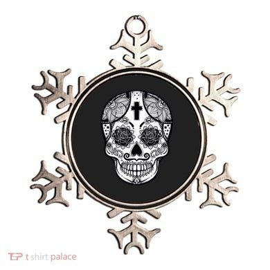 Grey Style Flower Skull Skeleton Graphic Ornament