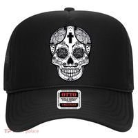 Grey Style Flower Skull Skeleton Graphic Hat thumb 0