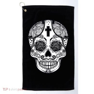 Grey Style Flower Skull Skeleton Graphic Golf Towel