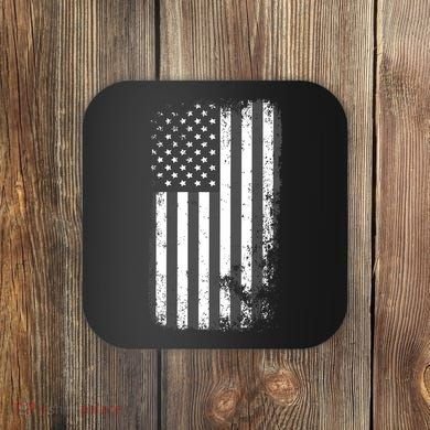 Grey Style Vintage torn USA American Flag Coaster