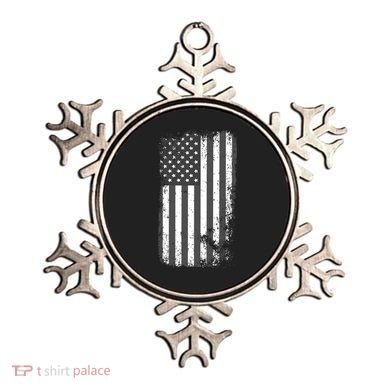 Grey Style Vintage torn USA American Flag Ornament