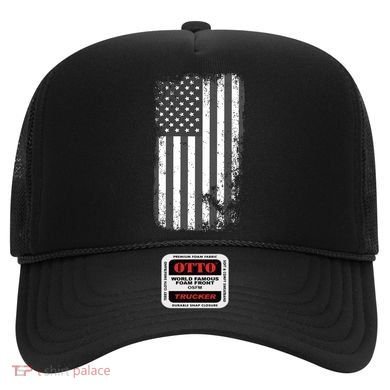 Grey Style Vintage torn USA American Flag Hat