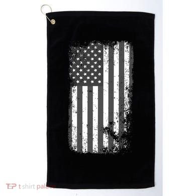 Grey Style Vintage torn USA American Flag Golf Towel